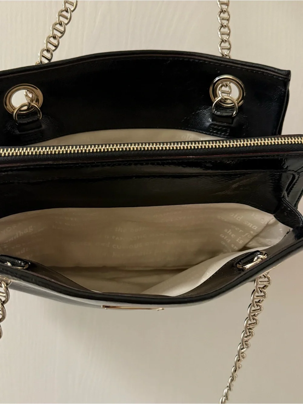 Kate Spade Black Patent Chain-Handle Shoulder Bag
